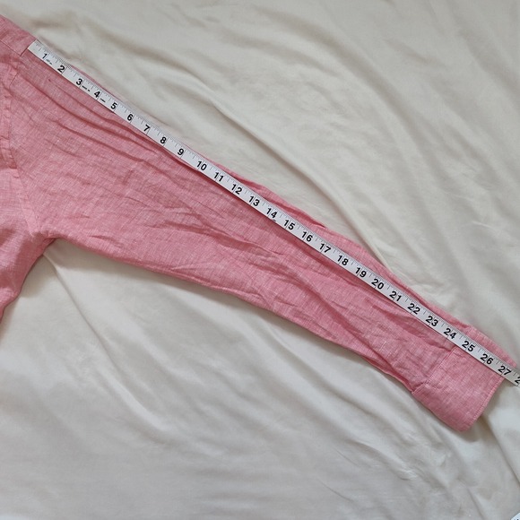 Scotch & Soda Mens Size XXL Pink Linen Button Up Long Sleeve Shirt - Picture 11 of 12